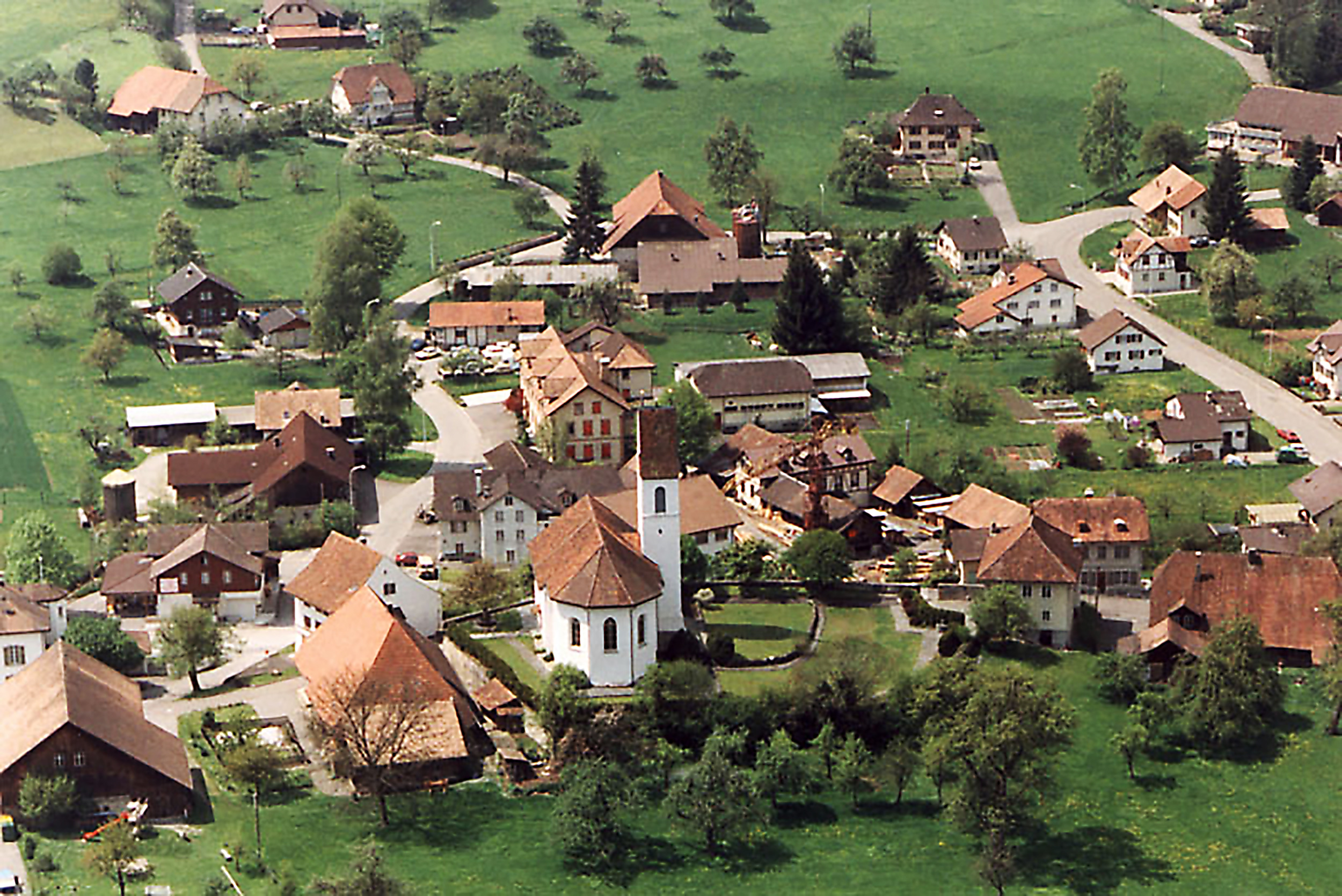 Flugansicht Kirchdorf 1991